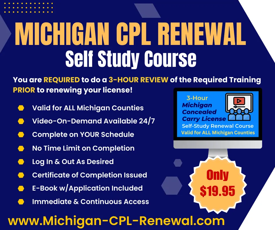 Michigan CPL Renewal self study course, $19.95